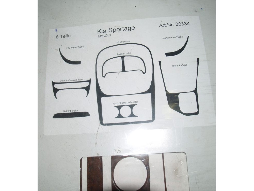 Набір декоративних наліпок торпеди (WOOD) KIA Sportage 01.01-12.05