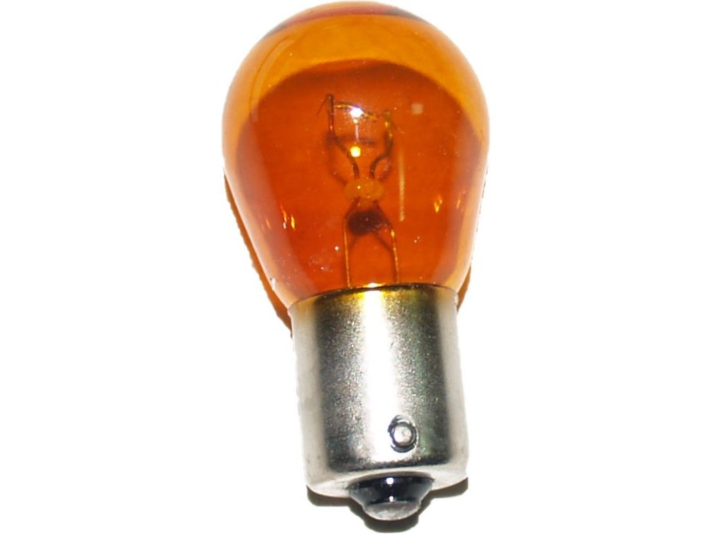 Лампа одноконтактна жовта 12V 21W Bau15s P21W